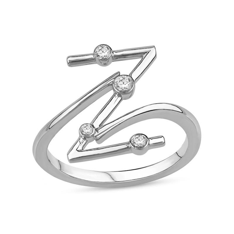 Main Image 1 of 1/8 CT. T.W. Certified Lab-Grown Diamond Bubbles Letter "Z" Ring in Sterling Silver (F/VS2)