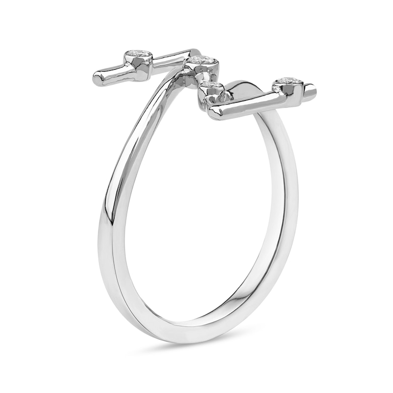 Main Image 2 of 1/8 CT. T.W. Certified Lab-Grown Diamond Bubbles Letter "Z" Ring in Sterling Silver (F/VS2)