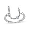 Thumbnail Image 1 of 1/8 CT. T.W. Certified Lab-Grown Diamond Bubbles Letter "U" Ring in Sterling Silver (F/VS2)