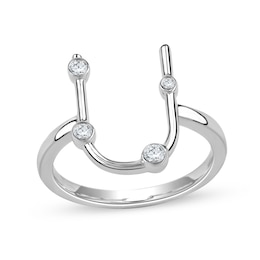 1/8 CT. T.W. Lab-Grown Diamond Bubbles Letter "U" Ring in Sterling Silver (F/VS2)