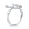 Thumbnail Image 2 of 1/8 CT. T.W. Certified Lab-Grown Diamond Bubbles Letter "U" Ring in Sterling Silver (F/VS2)