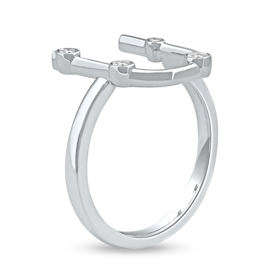 1/8 CT. T.w. Certified Lab-Grown Diamond Bubbles Letter "U" Ring in Sterling Silver (F/Vs2)