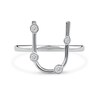 Thumbnail Image 3 of 1/8 CT. T.W. Certified Lab-Grown Diamond Bubbles Letter "U" Ring in Sterling Silver (F/VS2)