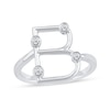 Thumbnail Image 1 of 1/8 CT. T.W. Certified Lab-Grown Diamond Bubbles Letter "B" Ring in Sterling Silver (F/VS2)