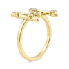 Thumbnail Image 2 of 1/8 CT. T.W. Certified Lab-Grown Diamond Bubbles Letter "M" Ring in Sterling Silver with 14K Gold Plate (F/VS2)
