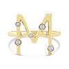 Thumbnail Image 3 of 1/8 CT. T.W. Certified Lab-Grown Diamond Bubbles Letter "M" Ring in Sterling Silver with 14K Gold Plate (F/VS2)