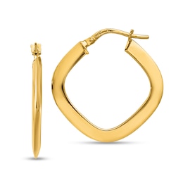 25.0mm Tapered Square Hoop Earrings in Hollow 14K Gold