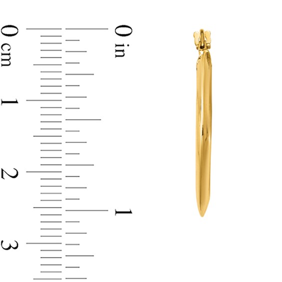 25.0mm Tapered Square Hoop Earrings in Hollow 14K Gold