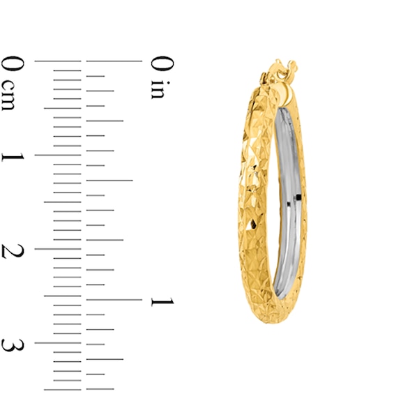 26.55mm Diamond-Cut Hoop Earrings in Hollow 14K Gold