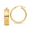 Thumbnail Image 1 of 24.32mm Textured Pattern Hoop Earrings in Solid 14K Gold