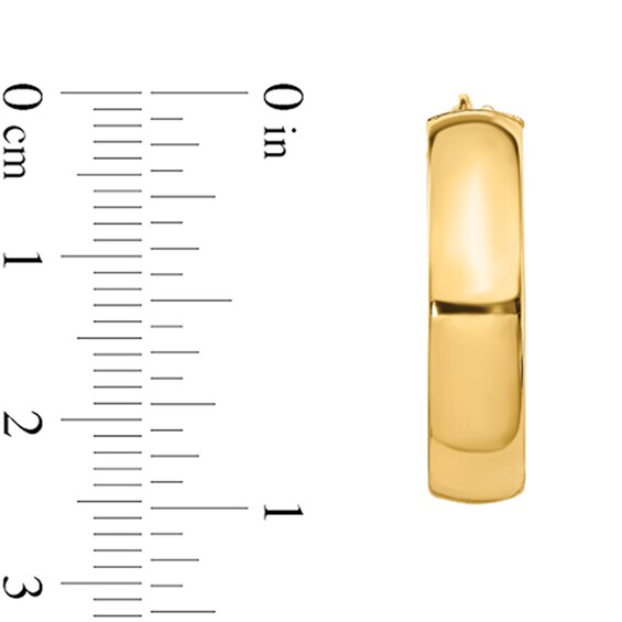 26.0mm Tube Hoop Earrings in Hollow 14K Gold