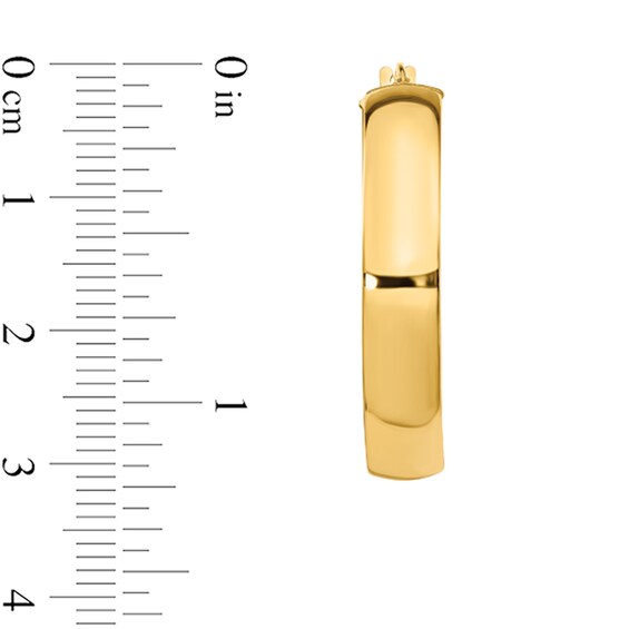 32.0mm Tube Hoop Earrings in Hollow 14K Gold