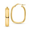 Thumbnail Image 1 of 28.0mm Squared Oval Hoop Earrings in Hollow 14K Gold