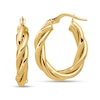 Thumbnail Image 1 of 25.3mm Twist Oval Hoop Earrings in Hollow 14K Gold