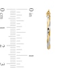 Thumbnail Image 2 of 21.0mm Textured Twist Hoop Earrings in Hollow 14K Two-Tone Gold
