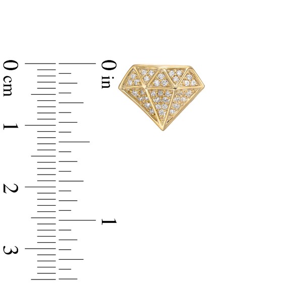1/3 CT. T.w. Diamond Faceted Diamond-Shaped Stud Earrings in 10K Gold