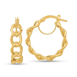 21.4mm Oval Chain Link Hoop Earring in Hollow 14K Gold
