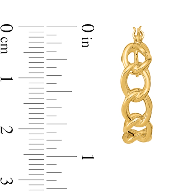 Main Image 2 of 21.4mm Oval Chain Link Hoop Earring in Hollow 14K Gold