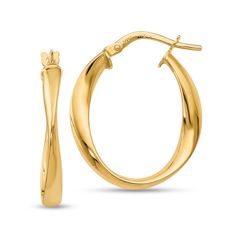 Main Image 1 of 24.0mm Twist Hoop Earrings in Hollow 14K Gold