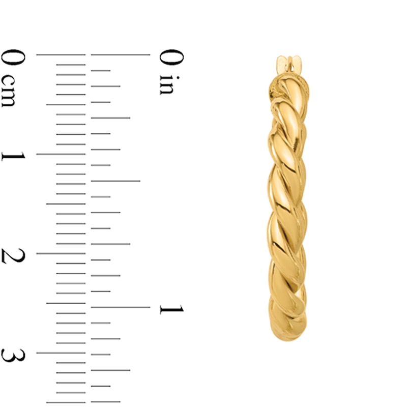 Main Image 2 of 27.3mm Rope Twist Hoop Earrings in Hollow 14K Gold