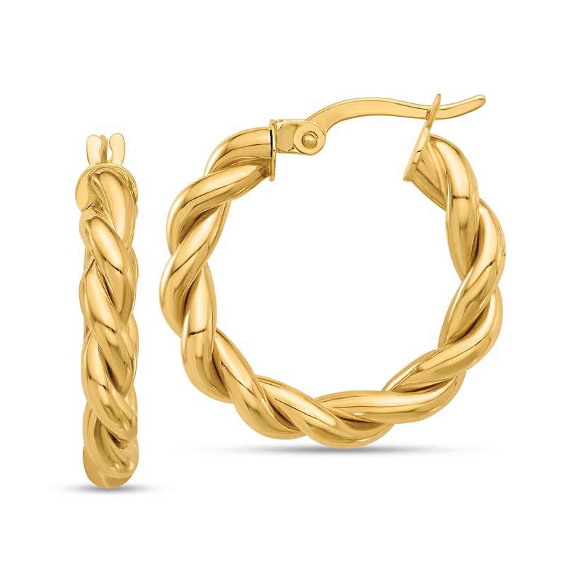 Main Image 1 of 23.0mm Rope Twist Hoop Earrings in Hollow 14K Gold