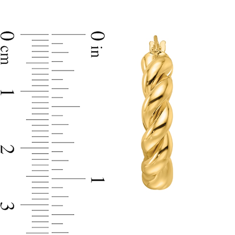 Main Image 2 of 24.9mm Twist Hoop Earrings in Hollow 14K Gold