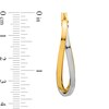 Thumbnail Image 2 of 36.32mm Twist Oval Hoop Earrings in Hollow 14K Two-Tone Gold