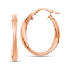 Thumbnail Image 1 of 24.0mm Twist Hoop Earrings in Hollow 14K Rose Gold