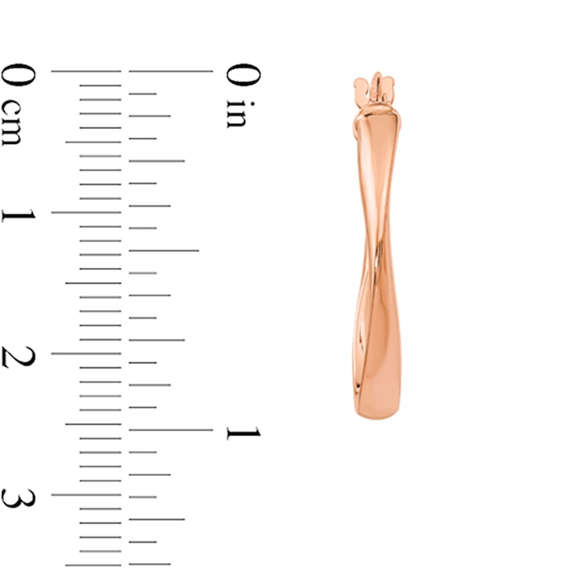 Main Image 2 of 24.0mm Twist Hoop Earrings in Hollow 14K Rose Gold