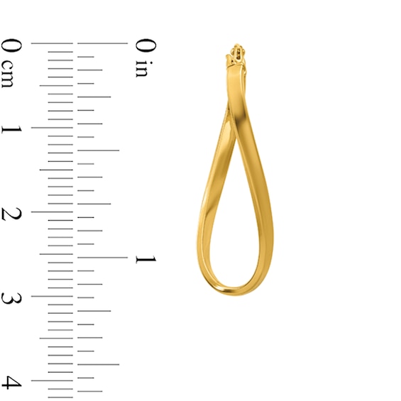 27.6mm Twist Oval Hoop Earrings in Hollow 14K Gold