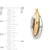 Thumbnail Image 2 of 19.0mm Crossover Double Hoop Earrings in Hollow 14K Two-Tone Gold