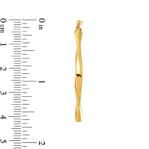 40.3mm Twist Square Hoop Earrings in Hollow 14K Gold