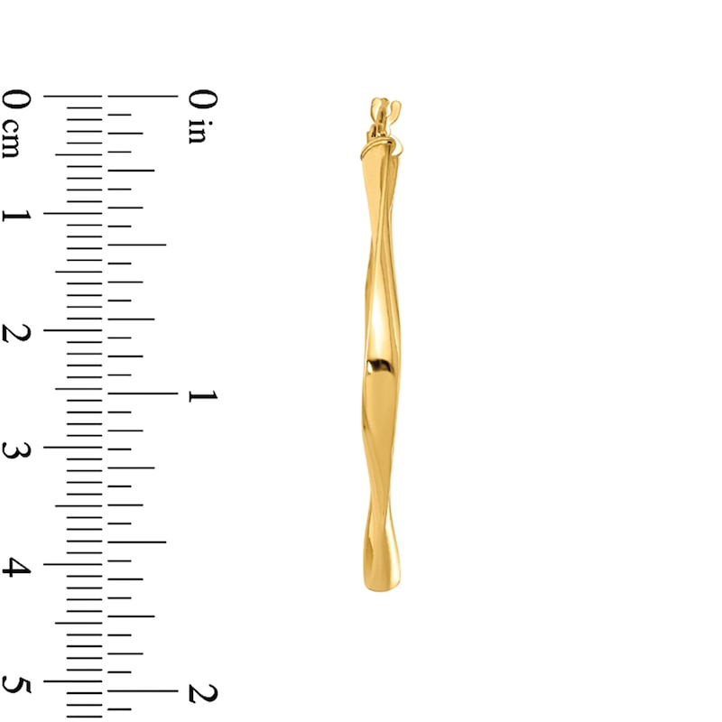 Main Image 2 of 40.3mm Twist Square Hoop Earrings in Hollow 14K Gold