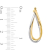 Thumbnail Image 2 of 29.0mm Crossover Double Oval Hoop Earrings in Hollow 14K Two-Tone Gold