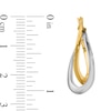 Thumbnail Image 2 of 27.0mm Crossover Double Oval Hoop Earrings in Hollow 14K Two-Tone Gold