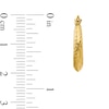 Thumbnail Image 2 of 19.0mm Textured Knife Edge Hoop Earring in Hollow 14K Gold