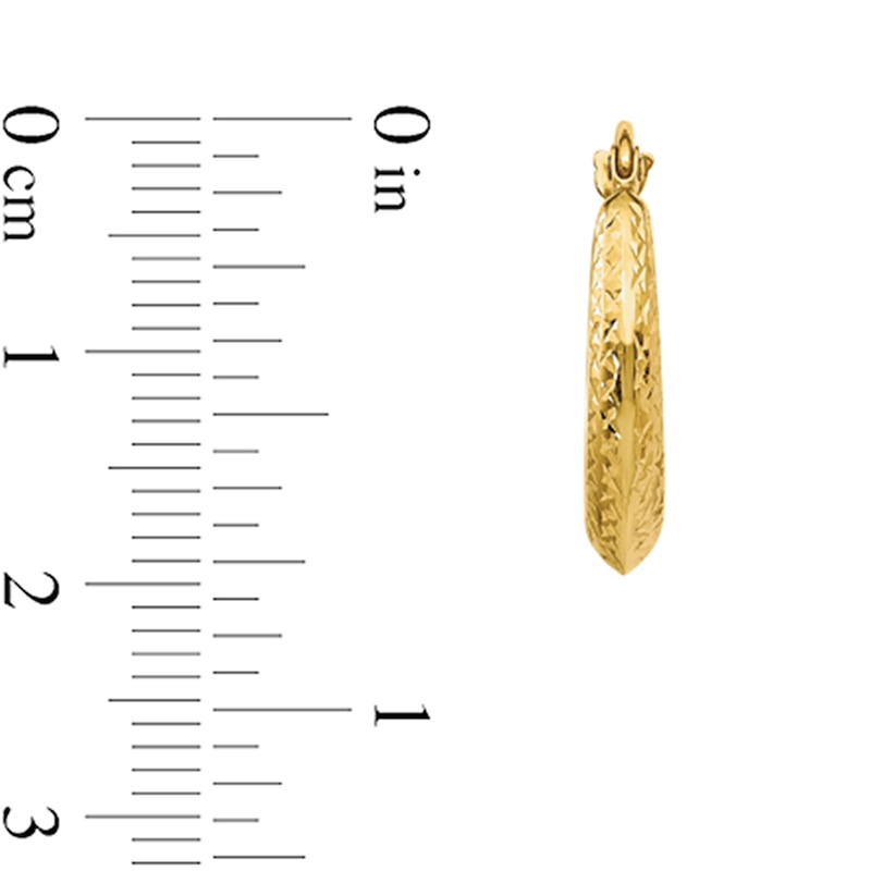 Main Image 2 of 19.0mm Textured Knife Edge Hoop Earring in Hollow 14K Gold