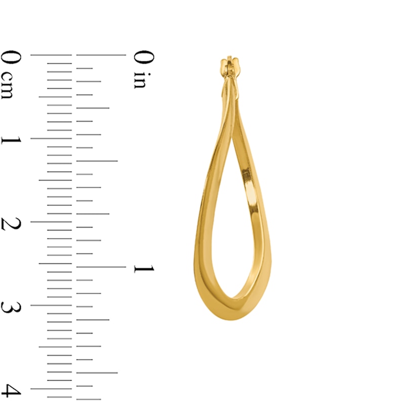 Main Image 2 of 33.0mm Twist Oval Hoop Earrings in Hollow 14K Gold
