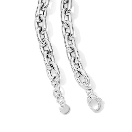 10.5mm Oval Rolo Chain Necklace in Hollow Sterling Silver - 20.5”