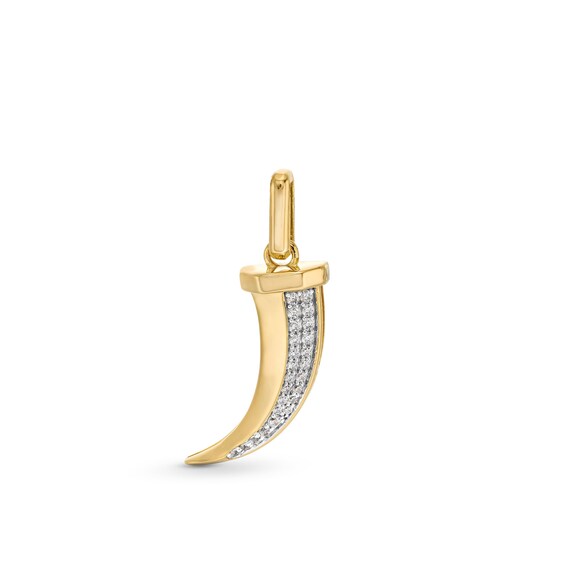 1/8 CT. T.w. Diamond Horn Pendant in 10K Gold - 20â