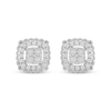 Thumbnail Image 3 of 1/2 CT. T. W. Certified Lab-Grown Diamond Quad Cushion Frame Pendant and Stud Earrings Set in Sterling Silver (F/SI2)