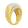 Thumbnail Image 2 of 2 CT. T.W. Baguette and Round Diamond Alternating Multi-Row Ring in 10K Gold