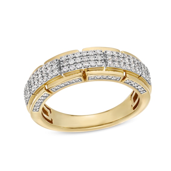 3/4 CT. T.w. Rectangle Multi-Diamond Segments Ring in 10K Gold