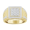 Thumbnail Image 1 of 1 CT. T.W. Square-Shaped Multi-Diamond Frame Brick Pattern Shank Ring in 10K Gold