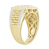 Thumbnail Image 2 of 1 CT. T.W. Square-Shaped Multi-Diamond Frame Brick Pattern Shank Ring in 10K Gold