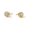 Thumbnail Image 1 of 1/4 CT. T.W. Diamond Solitaire Swirl Frame Stud Earrings in 10K Gold