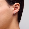 Thumbnail Image 2 of 1/4 CT. T.W. Diamond Solitaire Swirl Frame Stud Earrings in 10K Gold