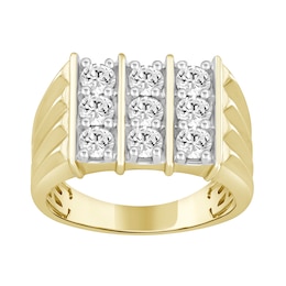 2 CT. T.W. Certified Lab-Grown Diamond Nine Stone Column Ring in 10K Gold (F/SI2)