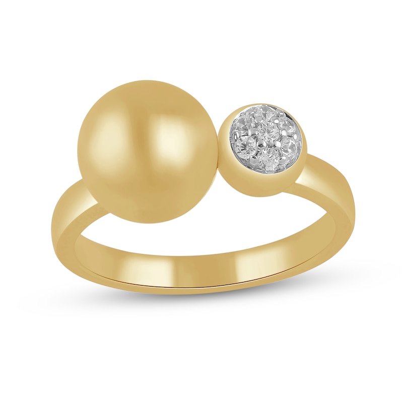 Main Image 1 of 1/10 CT. T.W. Certified Lab-Created Multi-Diamond Bead Ring in Sterling Silver with 24K Gold Plate (F/SI2)