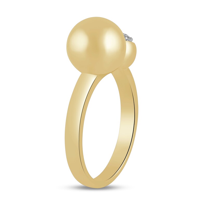 Main Image 2 of 1/10 CT. T.W. Certified Lab-Created Multi-Diamond Bead Ring in Sterling Silver with 24K Gold Plate (F/SI2)